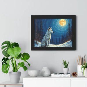 Wild Wolf Art Canvas Serene Night Framed Poster - Dipaliz - Prints