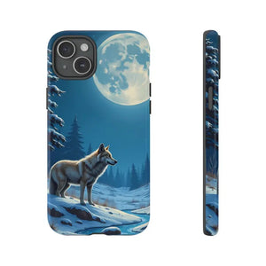 Moonlit Wolf Design Phone Case - Bold Wild Adventure Style - Dipaliz - Iphone 15 Plus / Glossy
