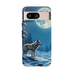 Moonlit Wolf Design Phone Case - Bold Wild Adventure Style - Dipaliz - Google Pixel 8 / Glossy