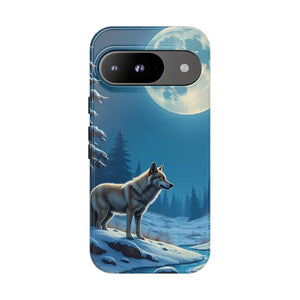 Moonlit Wolf Design Phone Case - Bold Wild Adventure Style - Dipaliz - Google Pixel 9 / Glossy