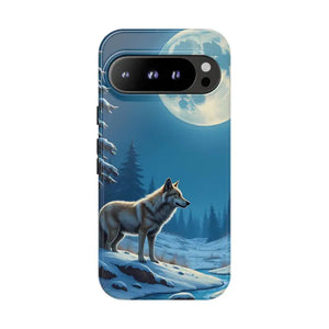 Moonlit Wolf Design Phone Case - Bold Wild Adventure Style - Dipaliz - Google Pixel 9 Pro / Glossy