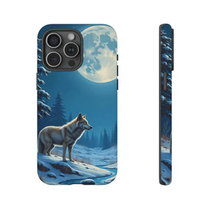 Moonlit Wolf Design Phone Case - Bold Wild Adventure Style - Dipaliz - Iphone 15 Pro Max / Matte