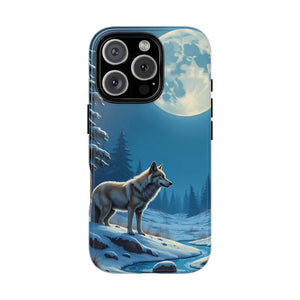 Moonlit Wolf Design Phone Case - Bold Wild Adventure Style - Dipaliz - Iphone 16 Pro / Glossy