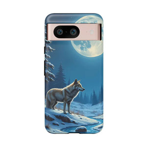 Moonlit Wolf Design Phone Case - Bold Wild Adventure Style - Dipaliz - Google Pixel 8 / Matte