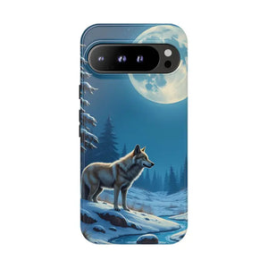Moonlit Wolf Design Phone Case - Bold Wild Adventure Style - Dipaliz - Google Pixel 9 Pro Xl / Glossy