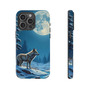 Moonlit Wolf Design Phone Case - Bold Wild Adventure Style - Dipaliz - Iphone 15 Pro Max / Glossy