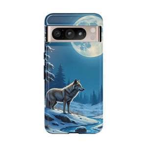 Moonlit Wolf Design Phone Case - Bold Wild Adventure Style - Dipaliz - Google Pixel 8 Pro / Glossy