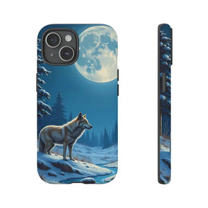 Moonlit Wolf Design Phone Case - Bold Wild Adventure Style - Dipaliz - Iphone 15 / Matte