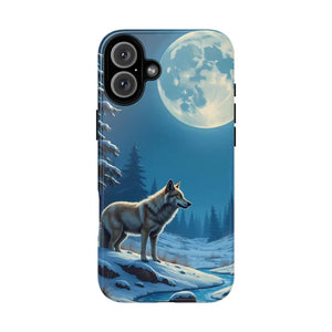 Moonlit Wolf Design Phone Case - Bold Wild Adventure Style - Dipaliz - Iphone 16 Plus / Glossy