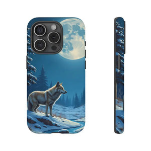 Moonlit Wolf Design Phone Case - Bold Wild Adventure Style - Dipaliz - Iphone 15 Pro / Matte