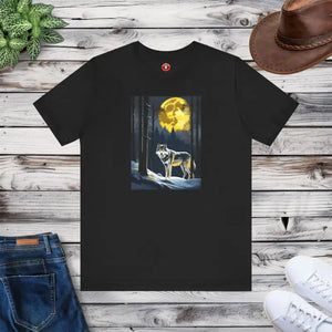 T-shirt - Wolf in Forest Tee - Unisex Jersey Short Sleeve - Dipaliz Black / s