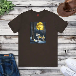 T-shirt - Wolf in Forest Tee - Unisex Jersey Short Sleeve - Dipaliz Brown / s