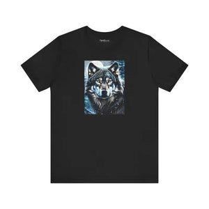 T-shirt - Wolf in Winter Night Jersey Short Sleeve Tee - Dipaliz Black / s