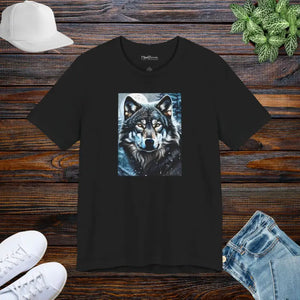 T-shirt - Wolf in Winter Night Jersey Short Sleeve Tee - Dipaliz