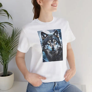 T-shirt - Wolf in Winter Night Jersey Short Sleeve Tee - Dipaliz