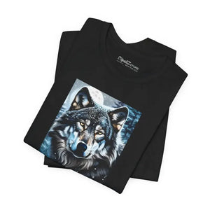 T-shirt - Wolf in Winter Night Jersey Short Sleeve Tee - Dipaliz