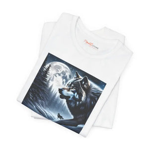 T-shirt - Unisex Jersey Short Sleeve Tee Wolf Moon Winter Night - Dipaliz