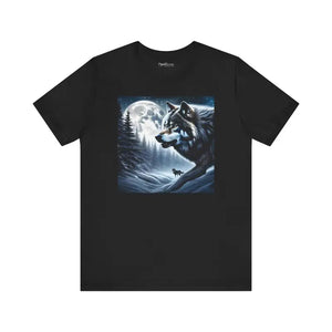 T-shirt - Unisex Jersey Short Sleeve Tee Wolf Moon Winter Night - Dipaliz Black / s