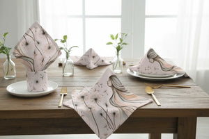 Woman Blowing Dandelions – Set of 4 Polyester - Dipaliz - Cloth Napkins