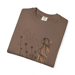 Relaxed Garment Dyed Tee - Woman and Dandelions - Dipaliz - T-shirts