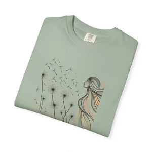 Relaxed Garment Dyed Tee - Woman and Dandelions - Dipaliz - T-shirts