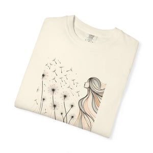Relaxed Garment Dyed Tee - Woman and Dandelions - Dipaliz - T-shirts
