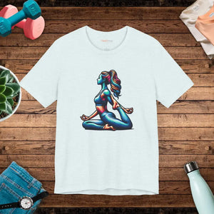 Yoga Unisex Jersey Short Sleeve Tee - Comfort Flex Style - Dipaliz - Heather Ice Blue / s - T-shirts