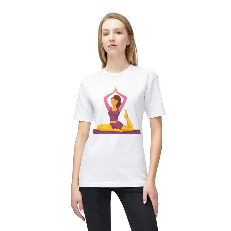 Unisex Yoga Tee in Premium Cotton Comfort Made the Usa - T-shirt