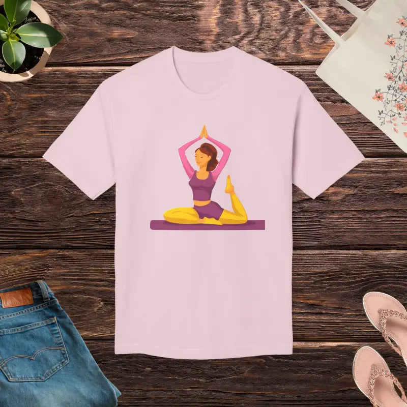 Unisex Yoga Tee in Premium Cotton Comfort Made the Usa - Pink / s T-shirt