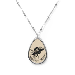 Stylish Oval Necklace - Flower Hat Flair Zinc Alloy - Dipaliz - Necklaces