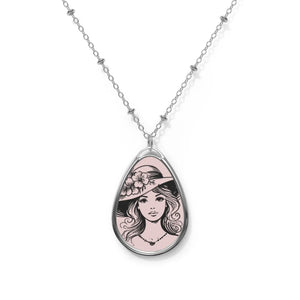 Dazzling Oval Necklace Aluminum Print Surface Dipaliz - Necklaces