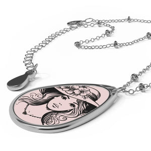 Dazzling Oval Necklace Aluminum Print Surface Dipaliz - Necklaces
