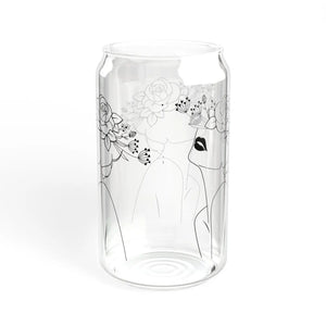 Chic Tempered Sipper Glass - Woman with Flower Hat - Dipaliz - Tumblers