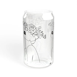 Chic Tempered Sipper Glass - Woman with Flower Hat - Dipaliz - Tumblers