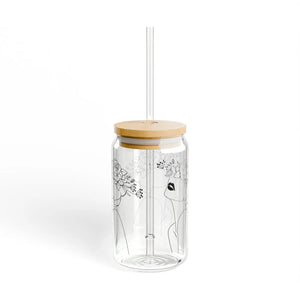 Chic Tempered Sipper Glass - Woman with Flower Hat - Dipaliz - Tumblers
