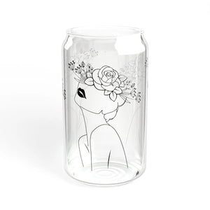 Chic Tempered Sipper Glass - Woman with Flower Hat - Dipaliz - Tumblers