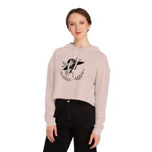 Pastel Flower Heart Cropped Hooded Sweatshirt - Dipaliz - Hoodies
