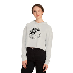 Pastel Flower Heart Cropped Hooded Sweatshirt - Dipaliz - Hoodies