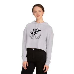 Pastel Flower Heart Cropped Hooded Sweatshirt - Dipaliz - Hoodies