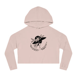 Pastel Flower Heart Cropped Hooded Sweatshirt - Dipaliz - Hoodies