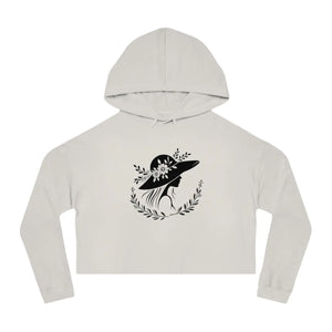 Pastel Flower Heart Cropped Hooded Sweatshirt - Dipaliz - Hoodies