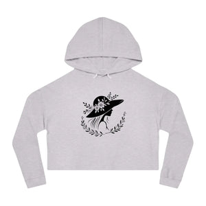 Pastel Flower Heart Cropped Hooded Sweatshirt - Dipaliz - Hoodies