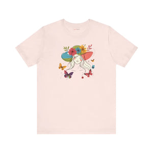 Whimsical Unisex Jersey Short Sleeve - Floral Butterfly - Dipaliz - T-shirts