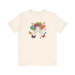 Whimsical Unisex Jersey Short Sleeve - Floral Butterfly - Dipaliz - T-shirts