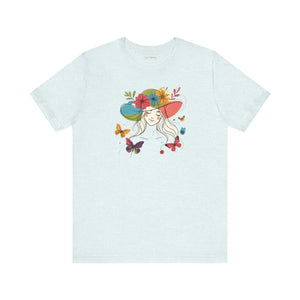 Whimsical Unisex Jersey Short Sleeve - Floral Butterfly - Dipaliz - T-shirts