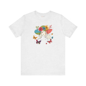 Whimsical Unisex Jersey Short Sleeve - Floral Butterfly - Dipaliz - T-shirts