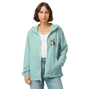 Unisex Lightweight Zip - Floral Butterflies Hat - Dipaliz - Windbreakers