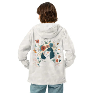 Unisex Lightweight Zip - Floral Butterflies Hat - Dipaliz - Windbreakers