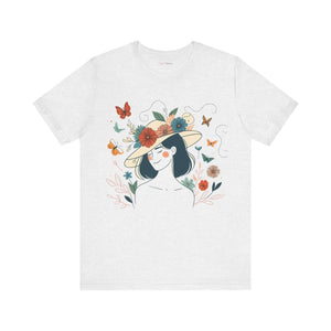 Soft Unisex Jersey Short Sleeve - Floral Hat Design - Dipaliz - T-shirts