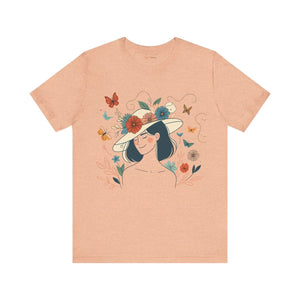 Soft Unisex Jersey Short Sleeve - Floral Hat Design - Dipaliz - T-shirts